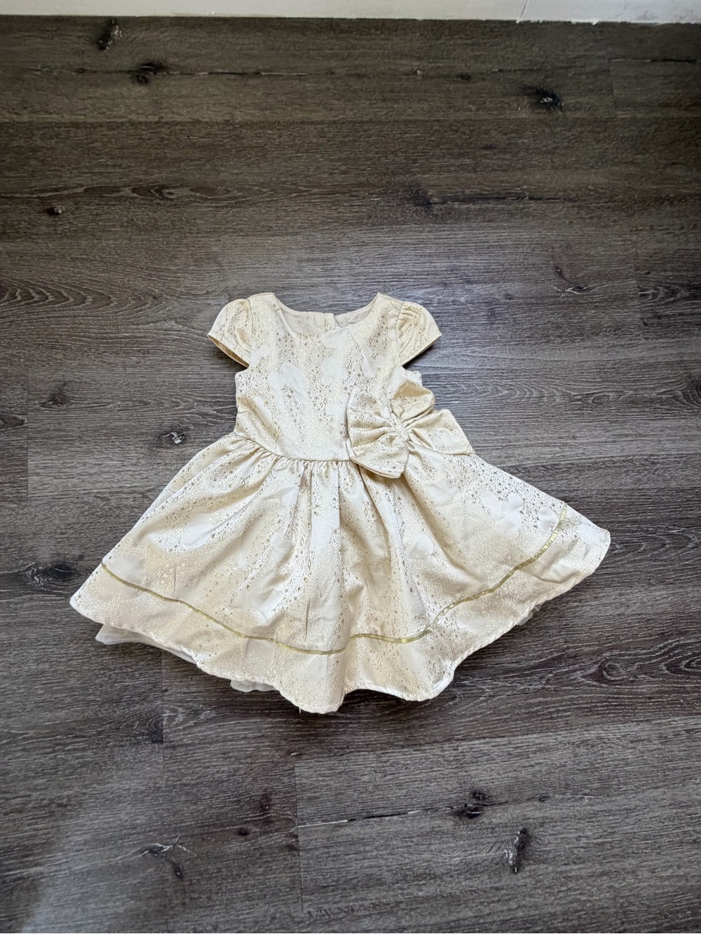 Disney Cream Lace Party Dress with Side Bow